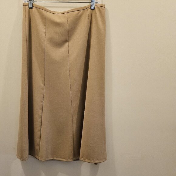 NWT Women's Talbots Petites Italian‎ Flannel Camel A-Line Skirt Wool Blend 8P - Picture 1 of 6